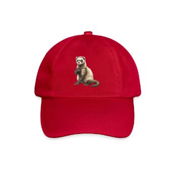 Ferret I Love Dad Heart Graphic - Baseball Cap - classic red - Front