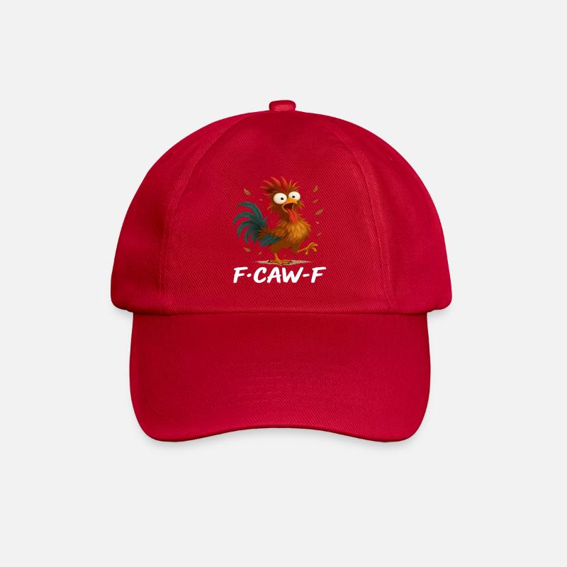 F-Caw-F Funny Rooster Screaming Meme Chicken - Baseball Cap - classic red