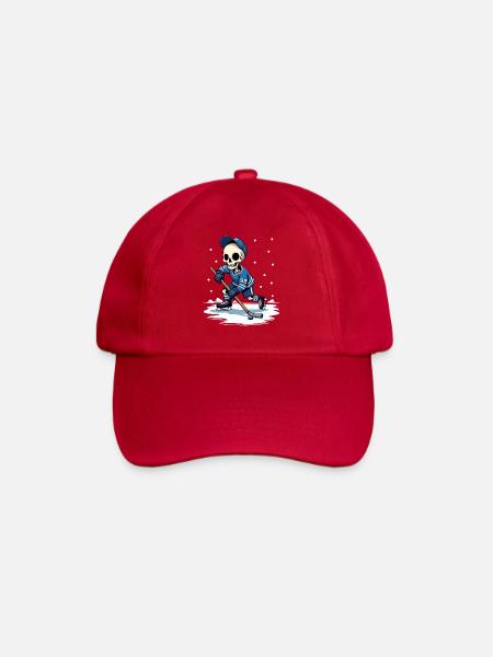 Skelett Eishockeyspieler Nummer 99 Wintersport - Baseballkappe - klassisch Rot