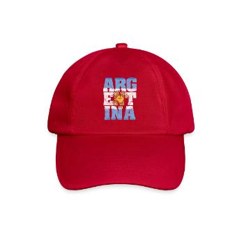 Distressed Argentina Sun of May Typography Graphic - Baseball Cap - classic red - Front