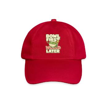 Erst Matcha, dann Welt | Tee Humor - Baseballkappe - klassisch Rot - Vorne