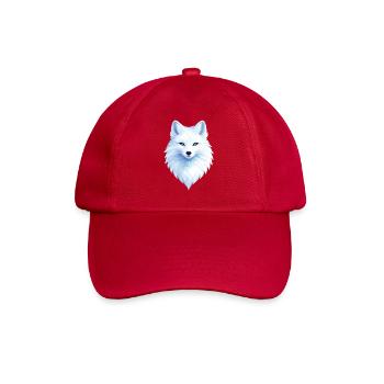 Polar Fox Blue Polygon– Geometric Polar Fox Design - Baseballkappe - klassisch Rot - Vorne