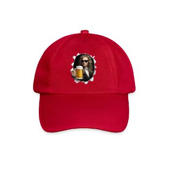 Isaac Newton hält ein Bier - Baseballkappe - klassisch Rot - Vorne