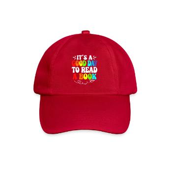 Rainbow Reading Day Quote Tee - Baseball Cap - classic red - Front
