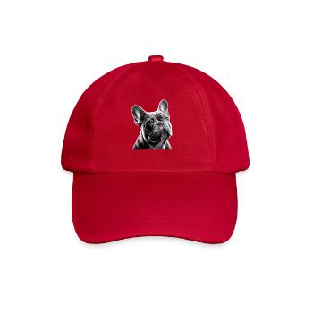 Bulldog Français Visage de Bully Blanc Noir - Casquette classique - rouge classique - Devant