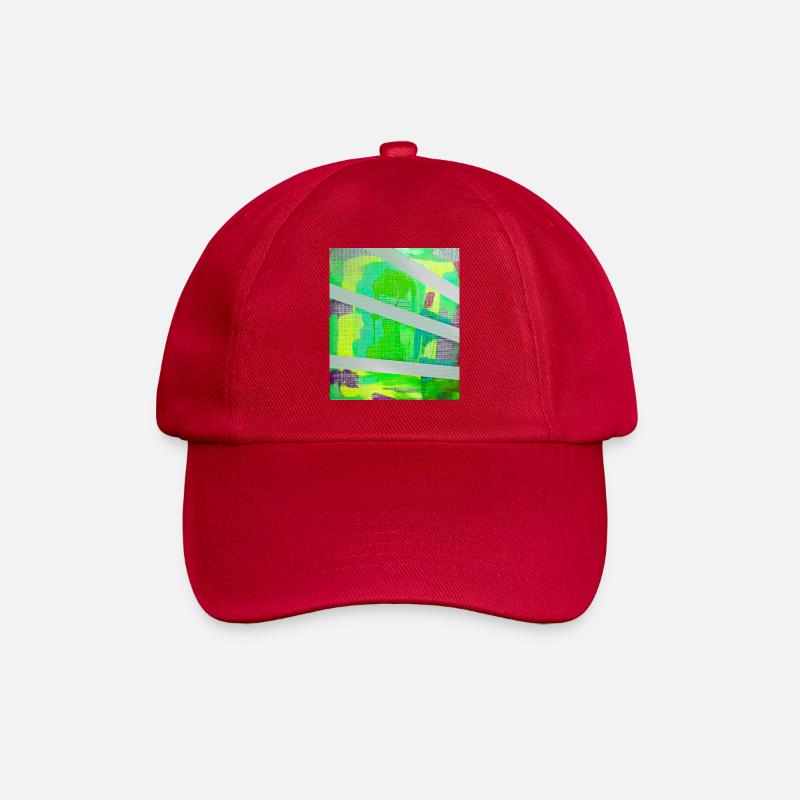 Neon Kaleido Abstract - Baseball Cap - classic red