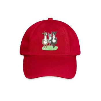 Drei Lama Freunde - Baseballkappe - klassisch Rot - Vorne