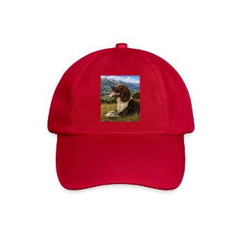 Berglandschaft Hundportrait - Baseballkappe - klassisch Rot - Vorne