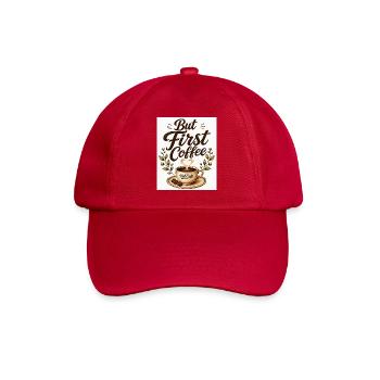 but_first_cafe - Baseballkappe - klassisch Rot - Vorne