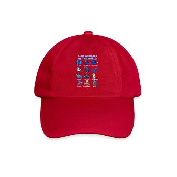  Blaue Tiere Der Welt Tierreich-tafel - Baseballkappe - klassisch Rot - Vorne