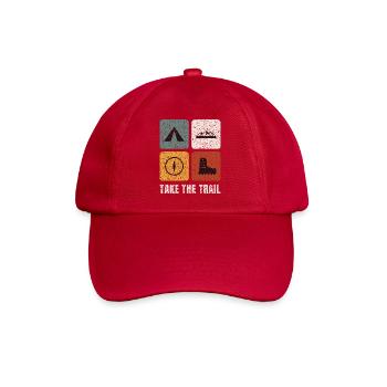 Hiking Vintage Panels - Baseball Cap - classic red - Front