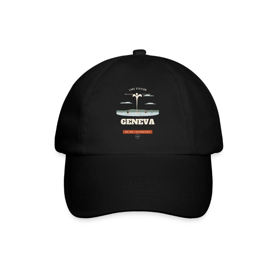 Geneva badge on a baseball cap, black/black