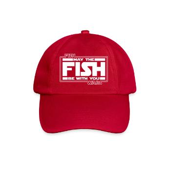 May the Fish be with YOU! (weiß/white) - Baseballkappe - klassisch Rot - Vorne