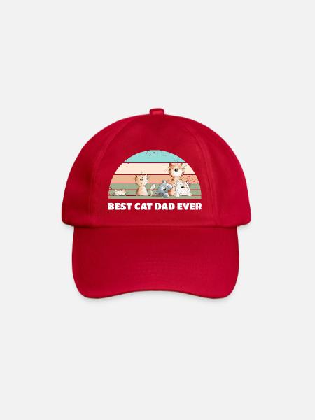 Best Cat Dad Katzen Papa Vintage Katzenliebhaber - Baseballkappe - klassisch Rot