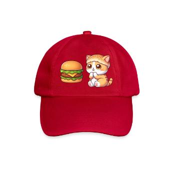 chat mignon dessin animé restauration rapide cheeseburger - Casquette classique - rouge classique - Devant