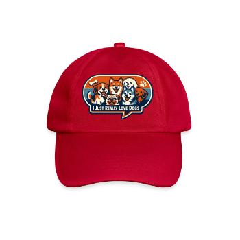 Ich liebe Hunde Patchdesign - Baseballkappe - klassisch Rot - Vorne