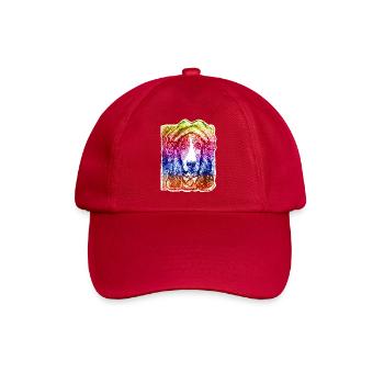 Dame de chien avec capot (arc-en-ciel) - Casquette classique - rouge classique - Devant