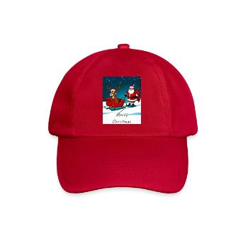 Christmas Sleigh Reindeer Santa Claus - Baseball Cap - classic red - Front