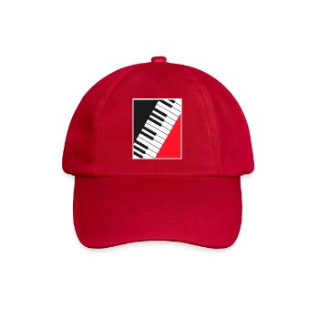 Piano Keyboard Poster Art - Baseball Cap - classic red - Front