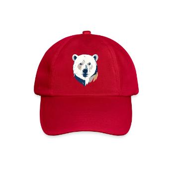 Polar Bear Polar Bear Head Drawing Head Design Motif - Baseball Cap - classic red - Front