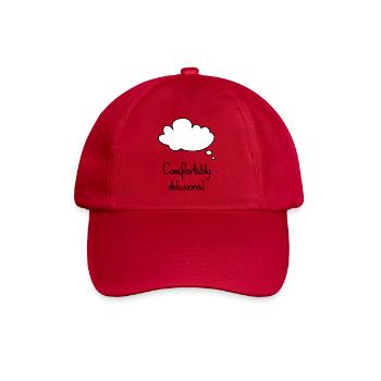 Comfortably Delusional, Black - Baseball Cap - classic red - Front