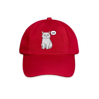 Grimmige Katze - einfach "Nö" - Baseballkappe - klassisch Rot - Vorne