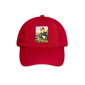 EC Holiday I Sea I Greece I Crete I Watercolor - Baseball Cap - classic red - Front