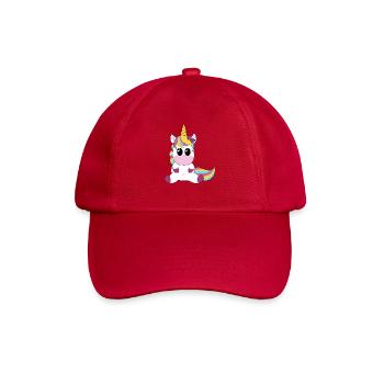 Einhorn Regenbogen Kuschelmotiv - Baseballkappe - klassisch Rot - Vorne