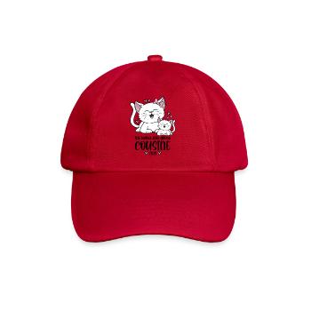 Große Cousine 2026 Kätzchen Katze Katzen Kinder - Baseballkappe - klassisch Rot - Vorne