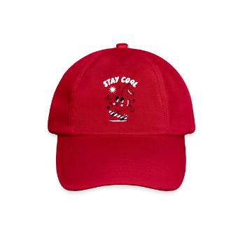 Bleib cool Motivierendes Lächeln Design - Baseballkappe - klassisch Rot - Vorne