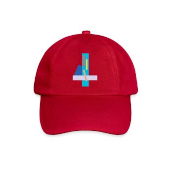 Abstract geometric face on t-shirt - Baseball Cap - classic red - Front