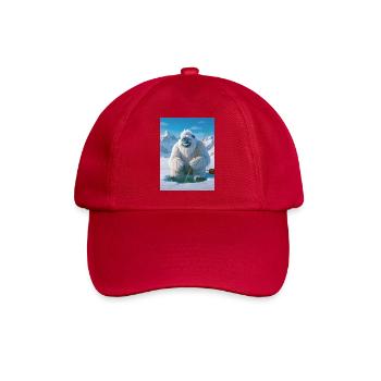 Yeti fishing on frozen glowing lake - Baseball Cap - classic red - Front