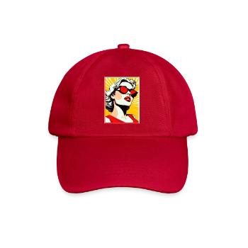 Pop Art Lady Sunglasses Sunbeams Retro - Baseball Cap - classic red - Front