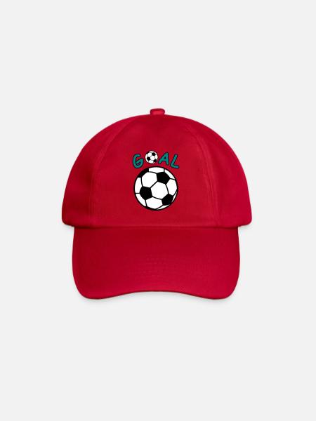 Fussball mit Goal Schriftzug - Baseballkappe - klassisch Rot
