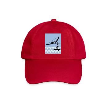 Wingfoil Silhouette am Meer - Baseballkappe - klassisch Rot - Vorne