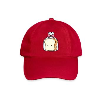 Bagged Kawaii Bread with Pink Bow - Baseball Cap - classic red - Front