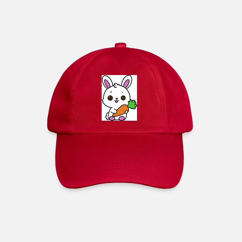 Kawaii-Kaninchen - Baseballkappe - klassisch Rot