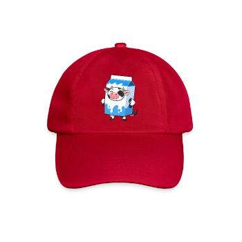 Cow in Milk Carton Cartoon - Baseball Cap - classic red - Front
