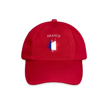 Französische Flaggen Splatter - Baseballkappe - klassisch Rot - Vorne