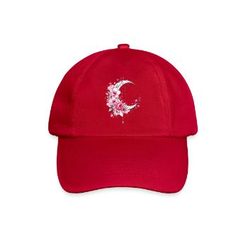 Floraler Halbmond mit Blüten - Baseballkappe - klassisch Rot - Vorne