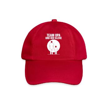Team Opa und der Kleine – Familien Silhouette Art - Baseballkappe - klassisch Rot - Vorne