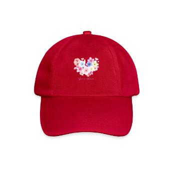 Love in Bloom Flower Design - Baseball Cap - classic red - Front