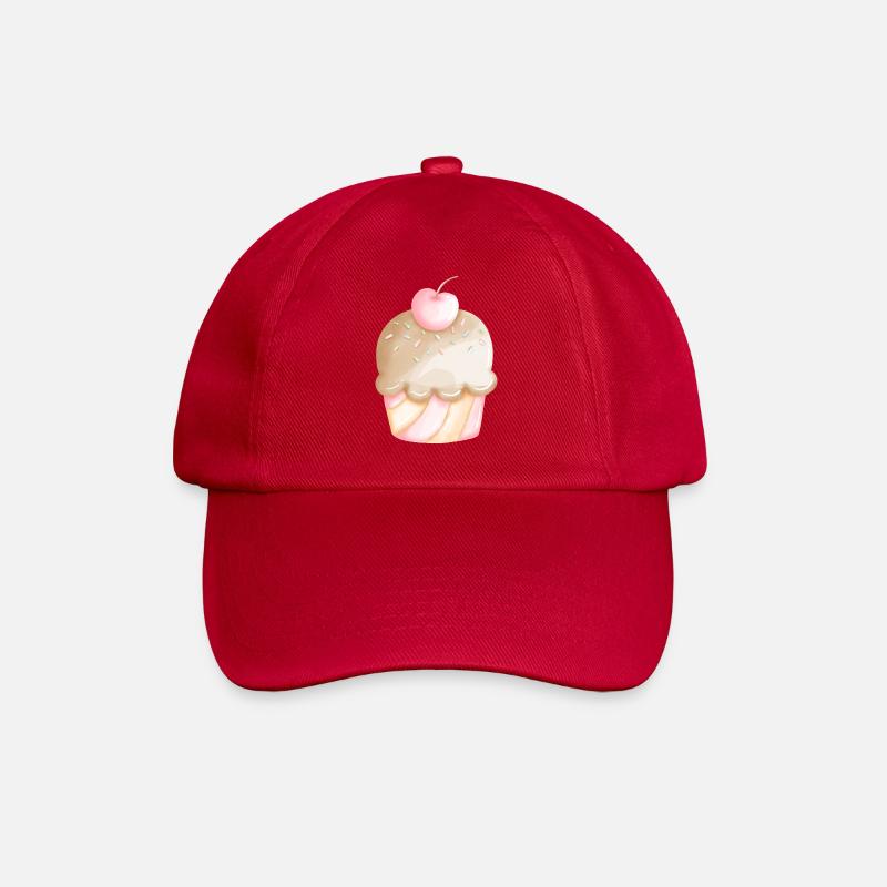 Törtchen Kirsche Zuckerguss Süß Dessert Shirt - Baseballkappe - klassisch Rot