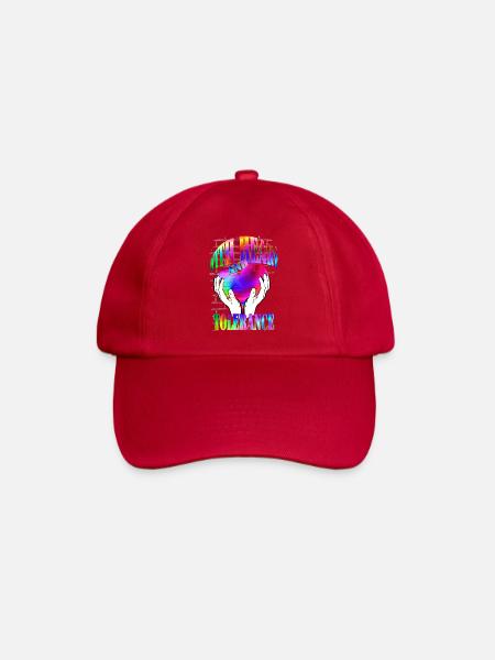 with heart and tolerance rainbow - Baseballkappe - klassisch Rot