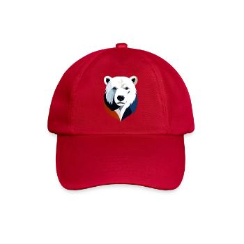 Geometrischer Polarbär Farbsplit - Baseballkappe - klassisch Rot - Vorne