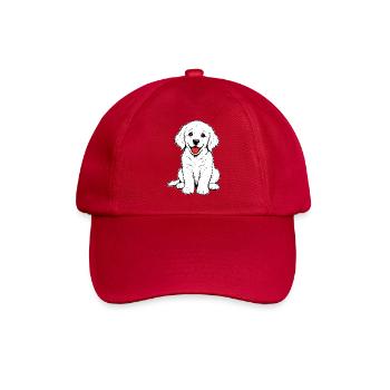 Golden_Retriever_Welpen_sitzend_weiss - Baseball Cap - classic red - Front