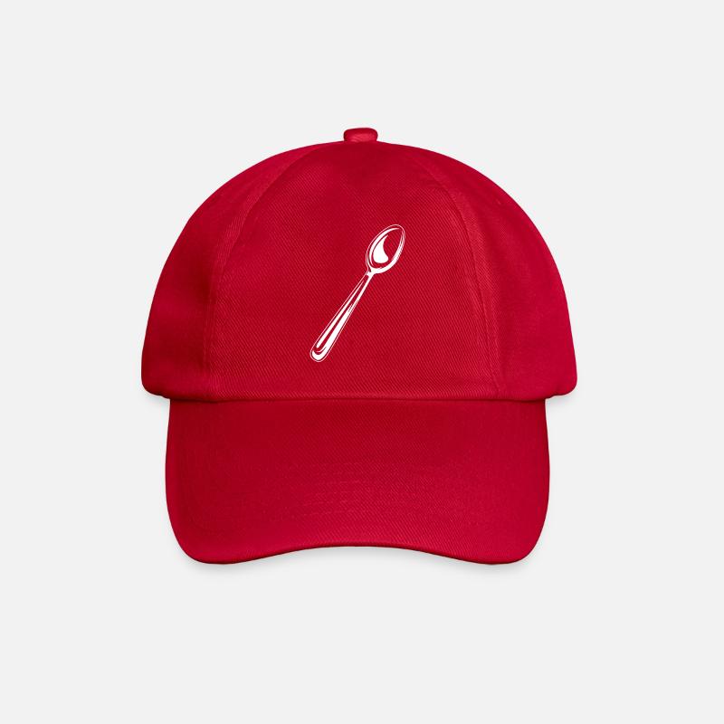 besteck symbol löffel - Baseballkappe - klassisch Rot