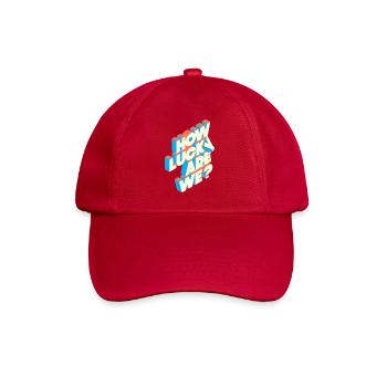 How Lucky Are We? | Retro Typography Statement - Baseball Cap - classic red - Front