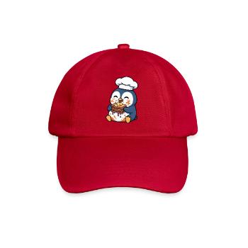 Pinguin Chef Koch Lasagne Italien Essen Mahlzeit - Baseballkappe - klassisch Rot - Vorne