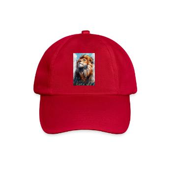 Illustration eines Löwen - Baseballkappe - klassisch Rot - Vorne